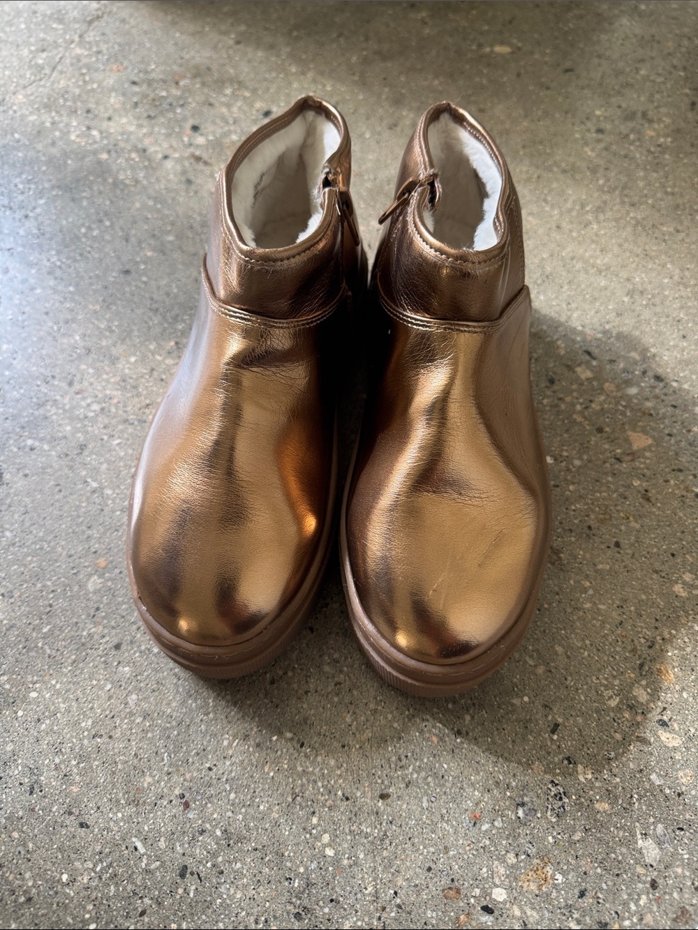 Steve Madden Kids Metallic Bronze Ankle Booties